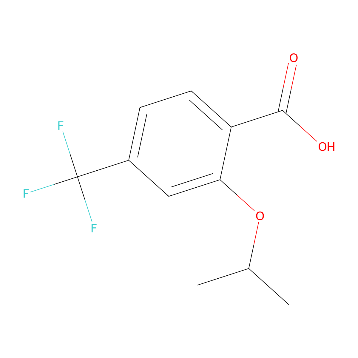 2-(Propan-2-yloxy)-4-(trifluoromethyl)benzoic acid molecular structure, CAS 1175134-69-6