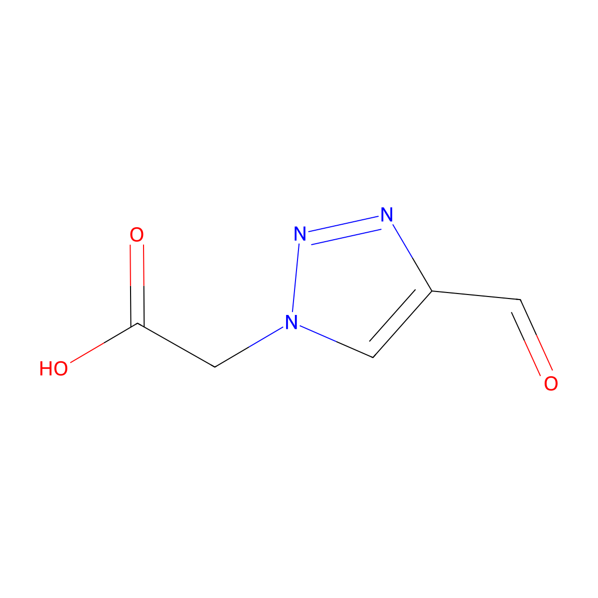 2-(4-formyl-1H-1,2,3-triazol-1-yl)acetic acid molecular structure, CAS 1175146-73-2