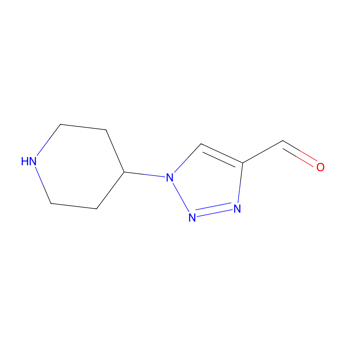 1-(piperidin-4-yl)-1H-1,2,3-triazole-4-carbaldehyde molecular structure, CAS 1175146-83-4