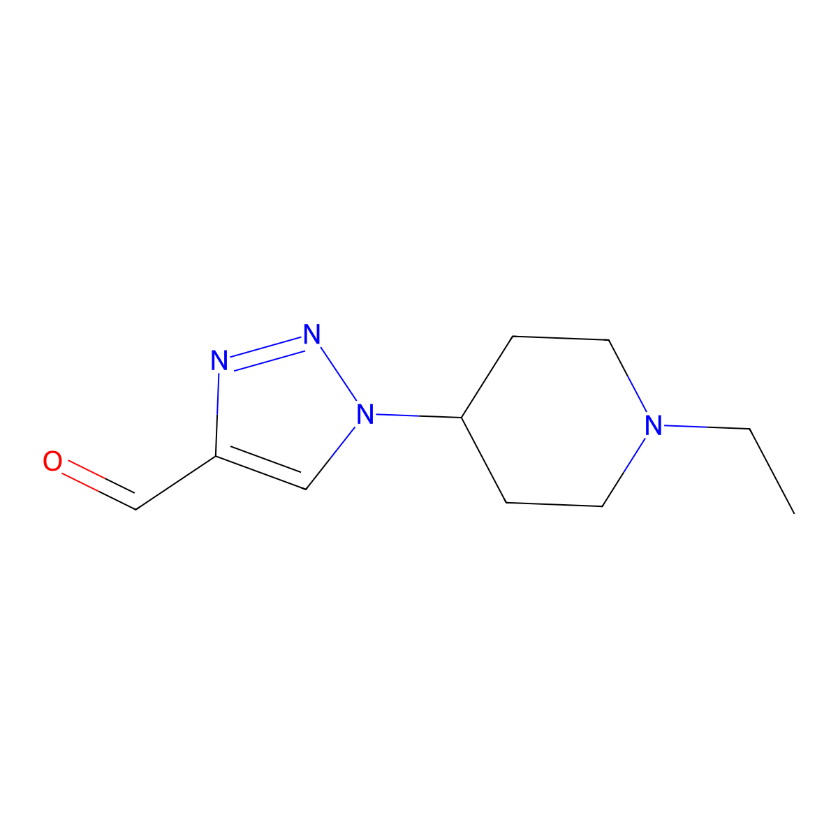 1-(1-ethylpiperidin-4-yl)-1H-1,2,3-triazole-4-carbaldehyde molecular structure, CAS 1175146-85-6