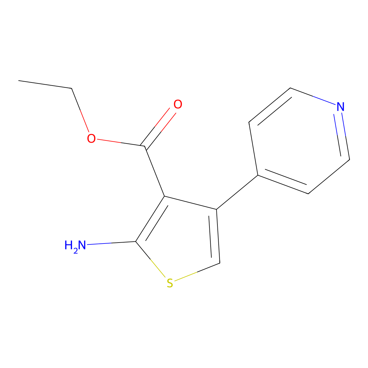 Ethyl 2-amino-4-(pyridin-4-yl)thiophene-3-carboxylate molecular structure, CAS 117516-88-8