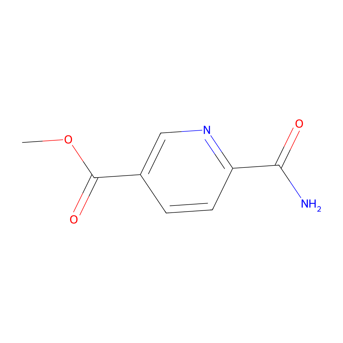 3-Pyridinecarboxylic acid, 6-(aminocarbonyl)-, methyl ester molecular structure, CAS 117517-54-1