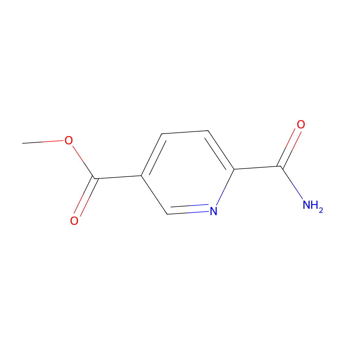 3-Pyridinecarboxylic acid, 6-(aminocarbonyl)-, methyl ester molecular structure, CAS 117517-54-1