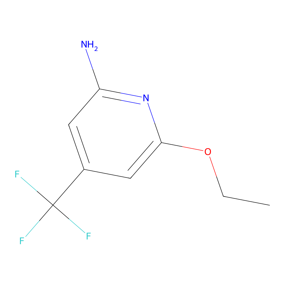6-Ethoxy-4-(trifluoromethyl)pyridin-2-amine molecular structure, CAS 117519-14-9