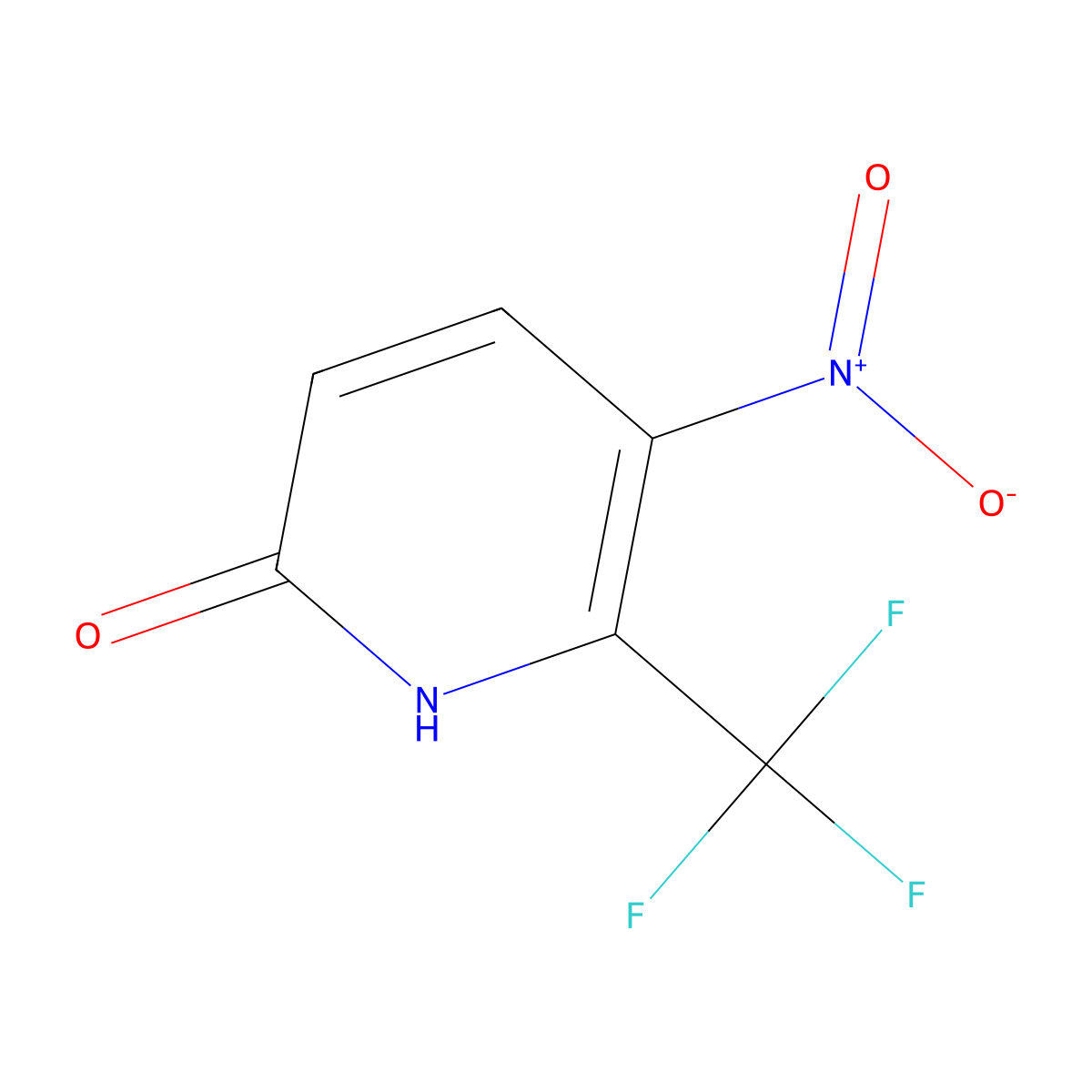 5-Nitro-6-(trifluoromethyl)pyridin-2(1H)-one molecular structure, CAS 117519-19-4