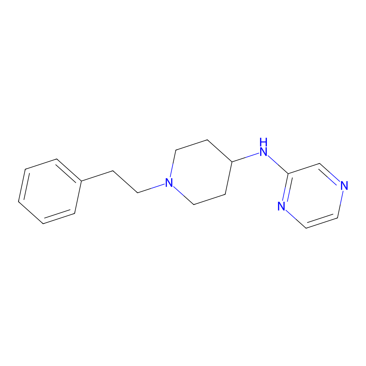 N-[1-(2-Phenylethyl)piperidin-4-YL]pyrazin-2-amine molecular structure, CAS 117523-88-3