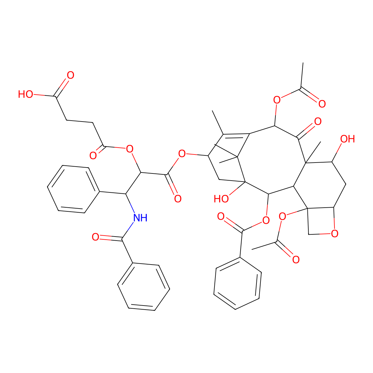 Paclitaxel Succinate molecular structure, CAS 117527-50-1