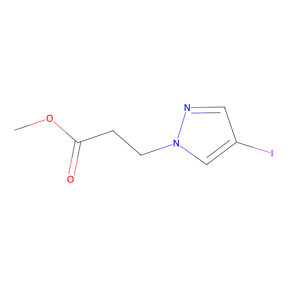 methyl 3-(4-iodo-1H-pyrazol-1-yl)propanoate molecular structure, CAS 1175275-82-7
