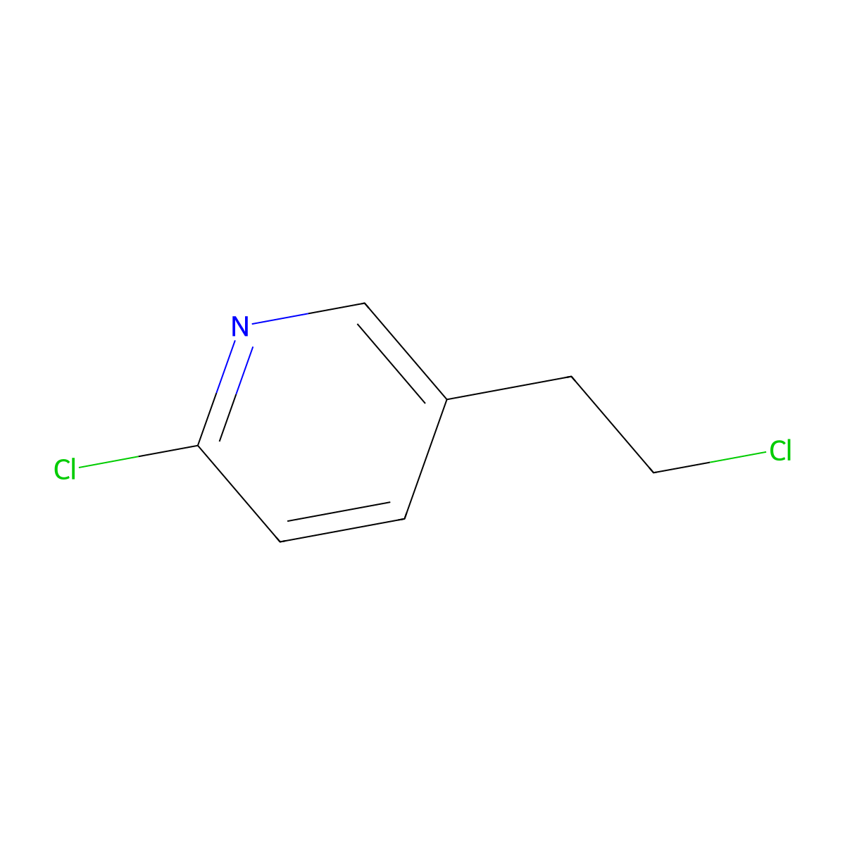2-Chloro-5-(2-chloroethyl)pyridine molecular structure, CAS 117528-26-4