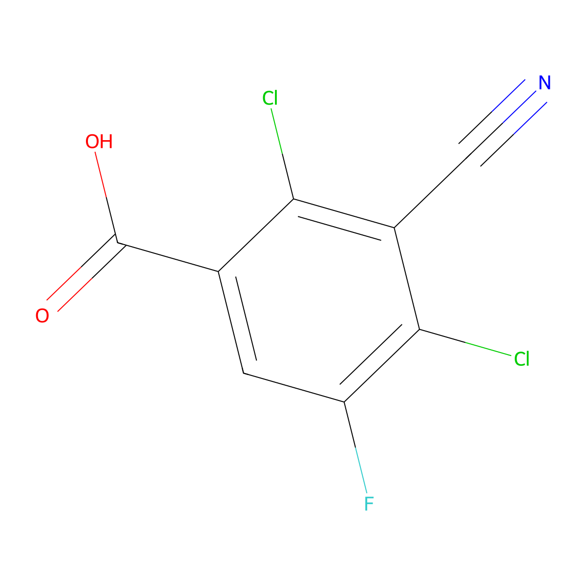 2,4-Dichloro-3-cyano-5-fluorobenzoic acid molecular structure, CAS 117528-58-2