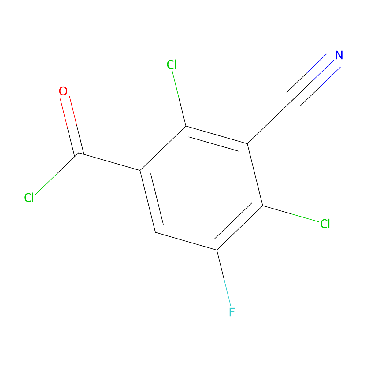 2,4-Dichloro-3-cyano-5-fluorobenzoyl chloride molecular structure, CAS 117528-59-3