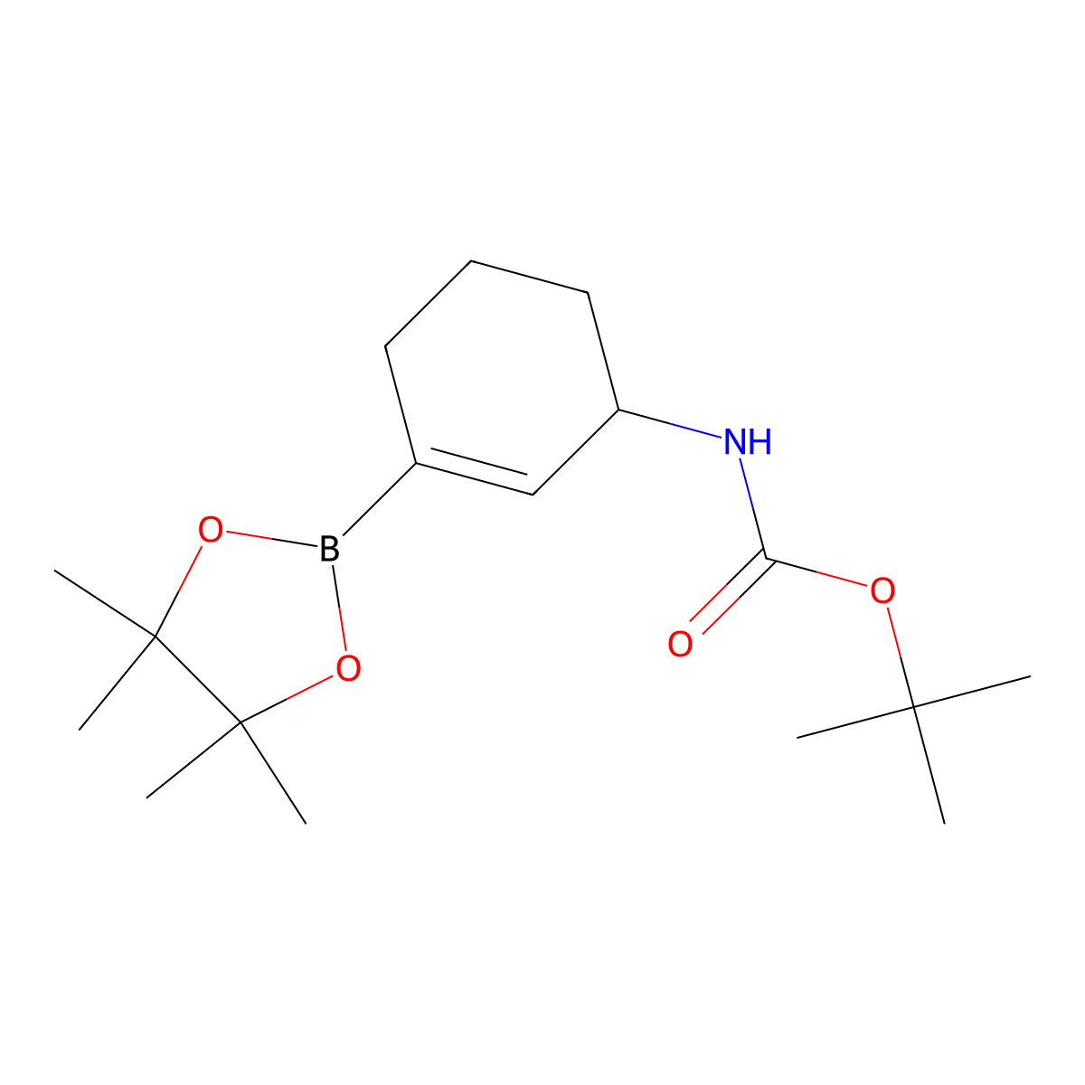 tert-butyl N-[3-(4,4,5,5-tetramethyl-1,3,2-dioxaborolan-2-yl)cyclohex-2-en-1-yl]carbamate molecular structure, CAS 1175298-10-8