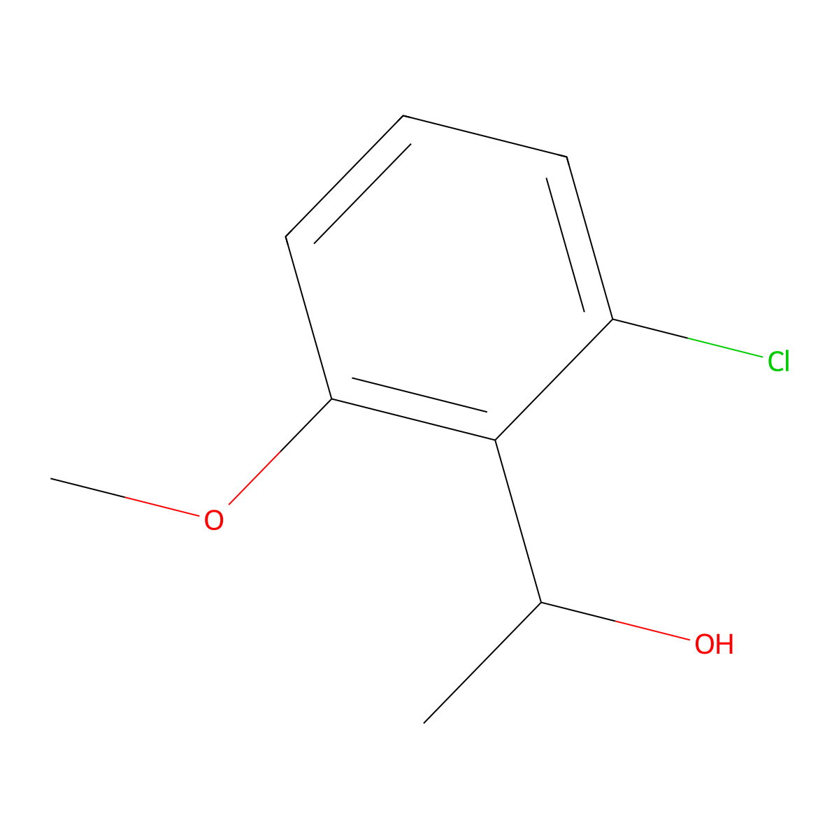 1-(2-Chloro-6-methoxyphenyl)ethan-1-ol molecular structure, CAS 1175300-41-0