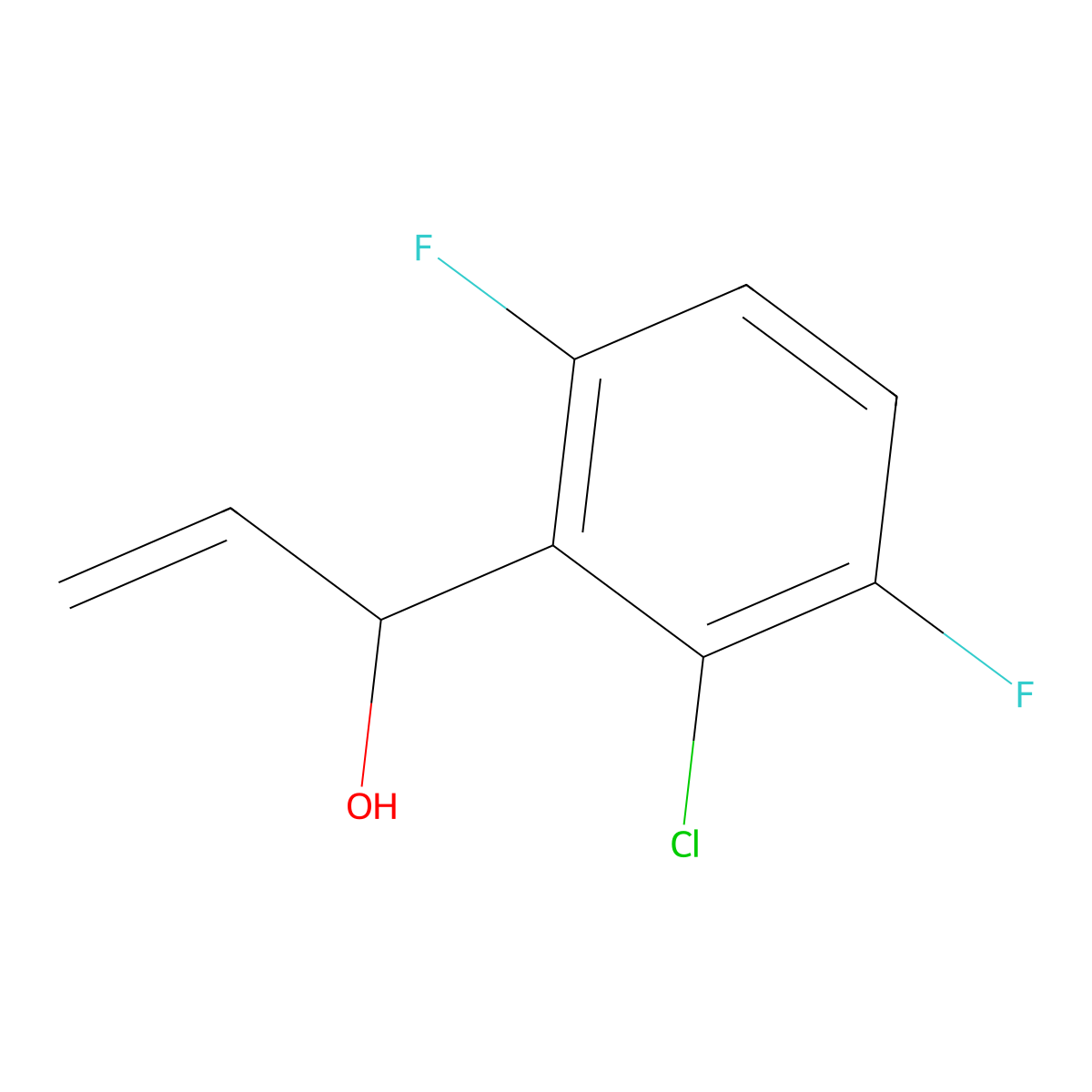 1-(2-Chloro-3,6-difluorophenyl)prop-2-en-1-ol molecular structure, CAS 1175300-58-9
