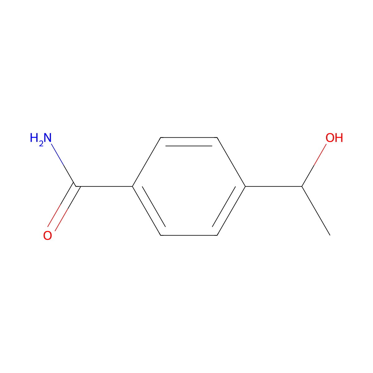 4-(1-Hydroxyethyl)benzamide molecular structure, CAS 1175301-23-1