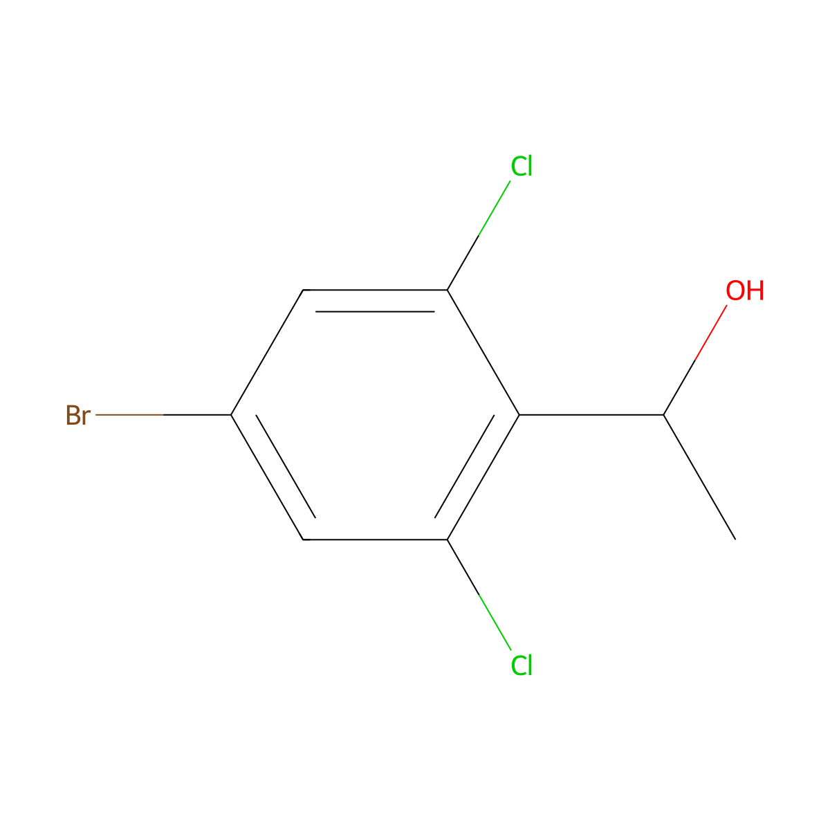 1-(4-Bromo-2,6-dichlorophenyl)ethanol molecular structure, CAS 1175301-51-5