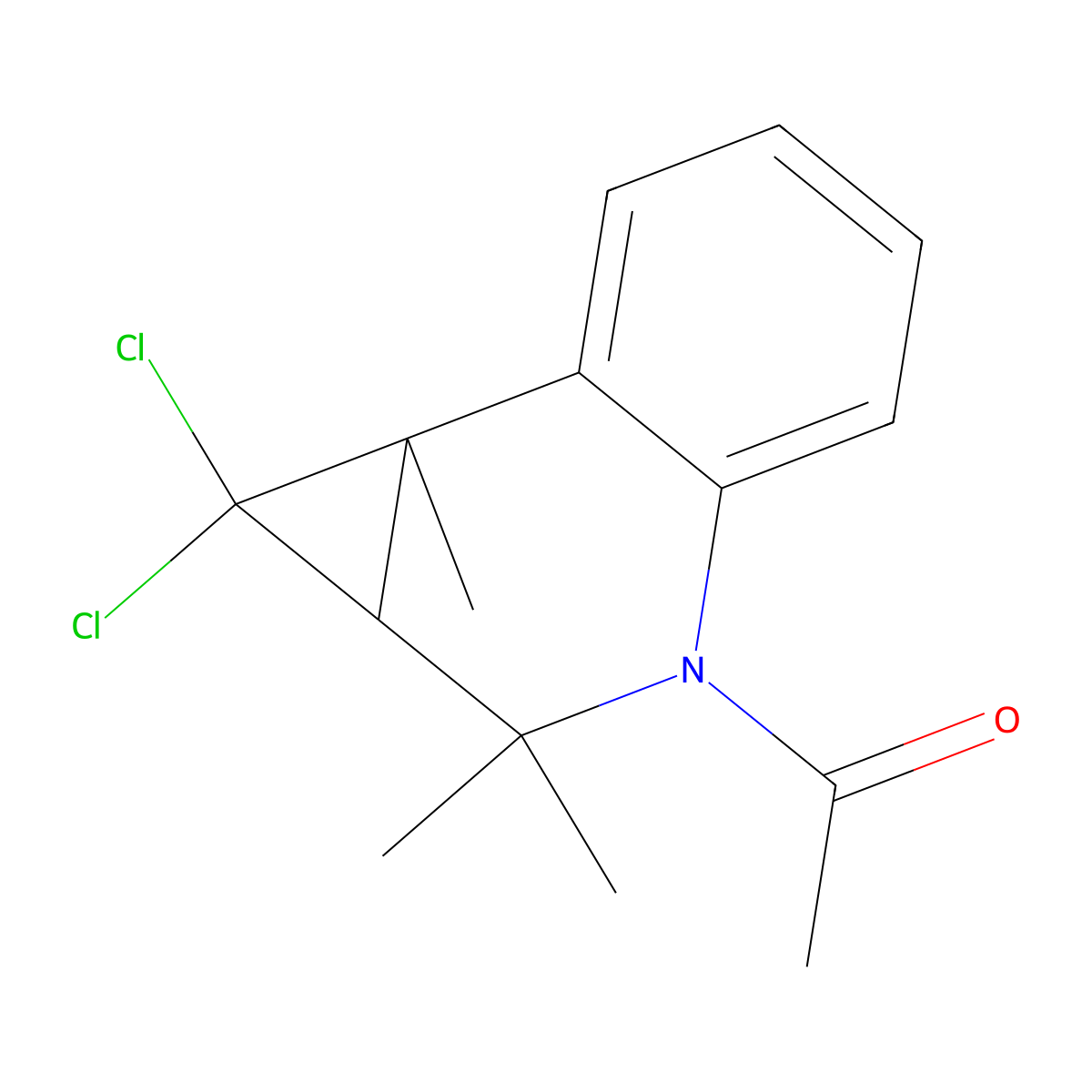 1-(1,1-dichloro-2,2,7b-trimethyl-1aH-cyclopropa[c]quinolin-3-yl)ethanone molecular structure, CAS 117536-12-6
