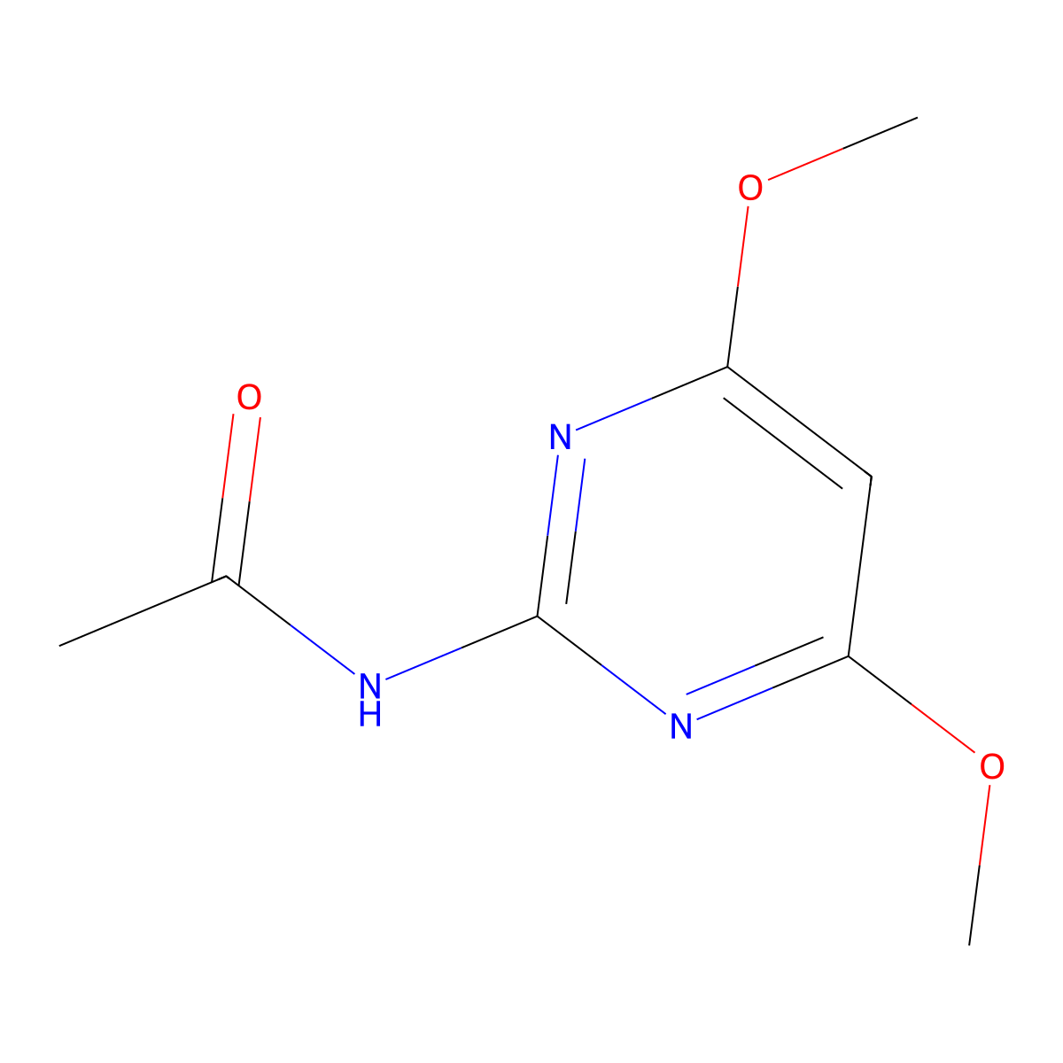 N-(4,6-dimethoxypyrimidin-2-yl)acetamide molecular structure, CAS 117536-40-0