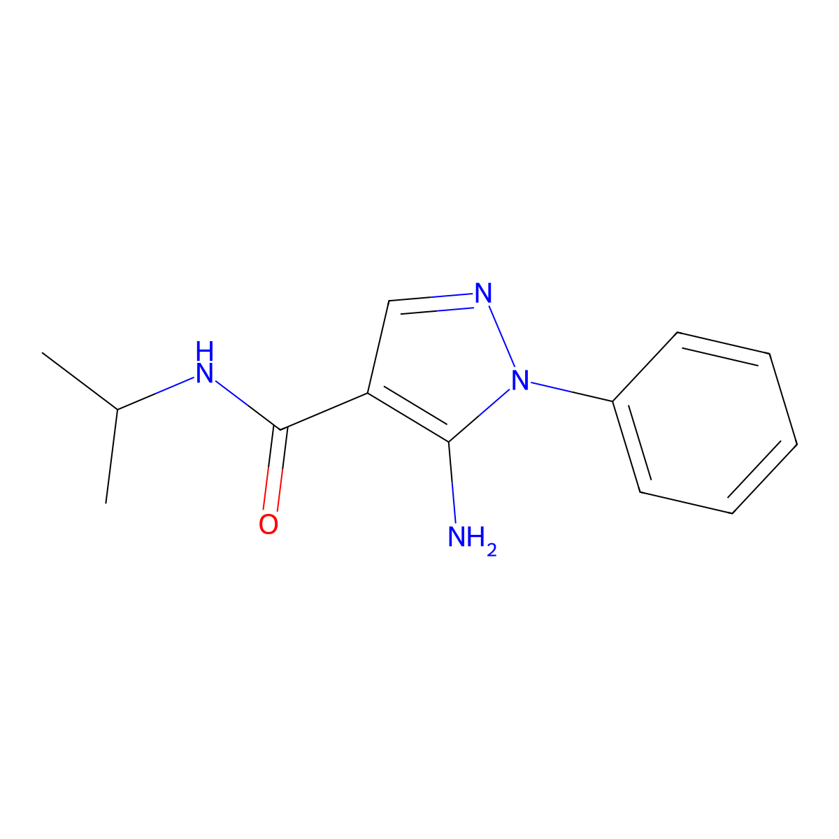 5-Amino-N-isopropyl-1-phenyl-1H-pyrazole-4-carboxamide molecular structure, CAS 117544-96-4