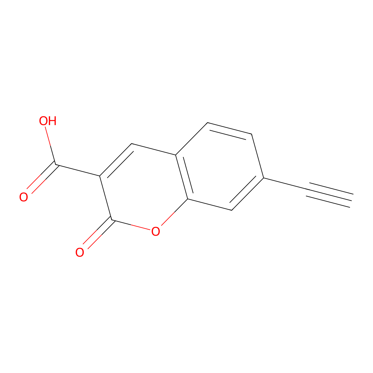7-ethynyl-2-oxo-2H-chromene-3-carboxylic acid molecular structure, CAS 1175514-11-0