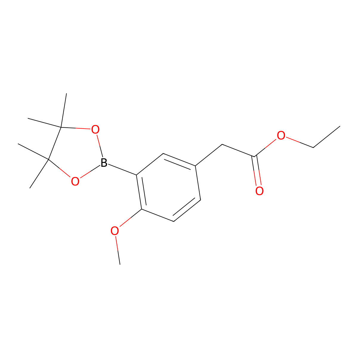 [4-Methoxy-3-(4,4,5,5-tetramethyl-[1,3,2]dioxaborolan-2-yl)-phenyl]-acetic acid ethyl ester molecular structure, CAS 1175525-91-3