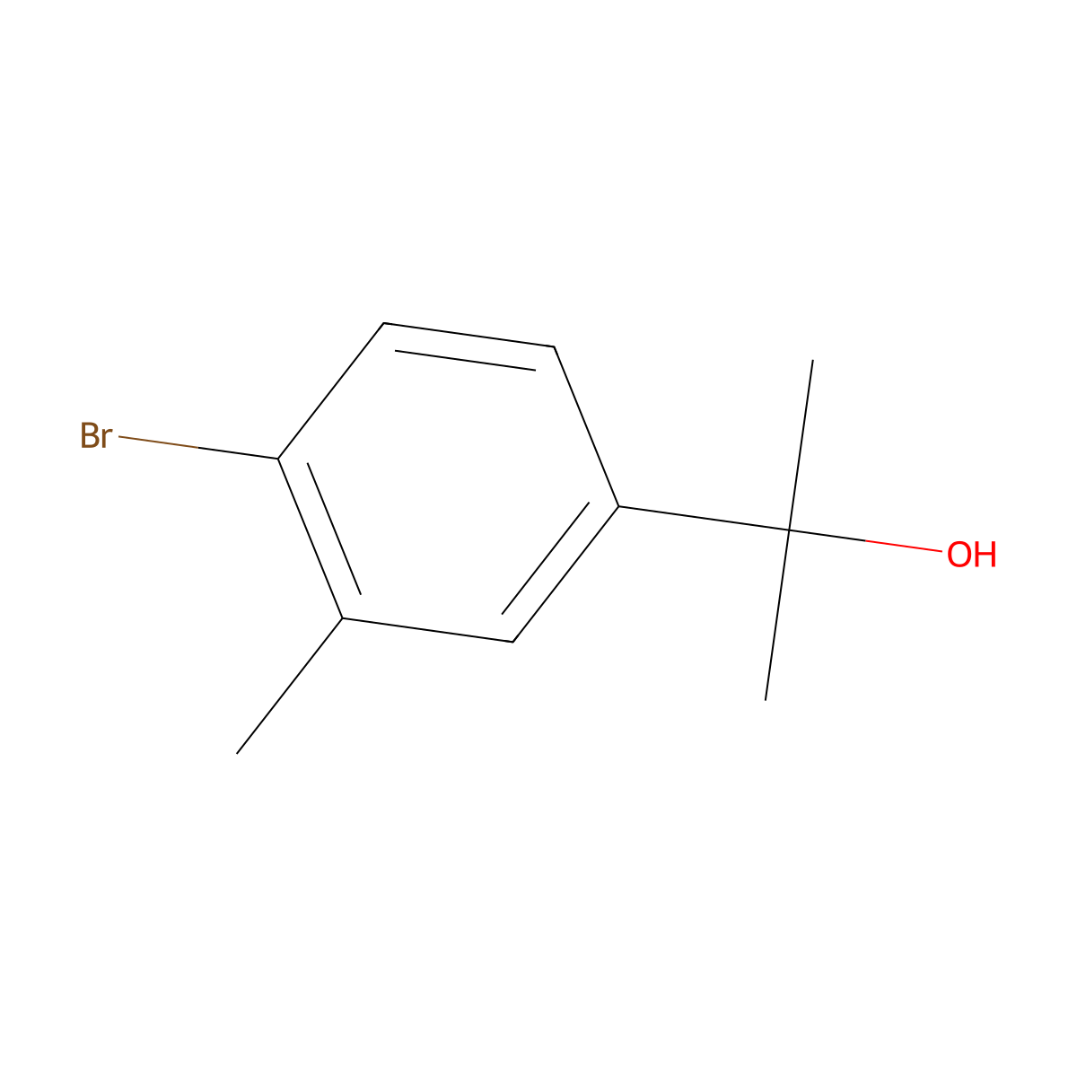 2-(4-Bromo-3-methylphenyl)propan-2-ol molecular structure, CAS 1175527-52-2