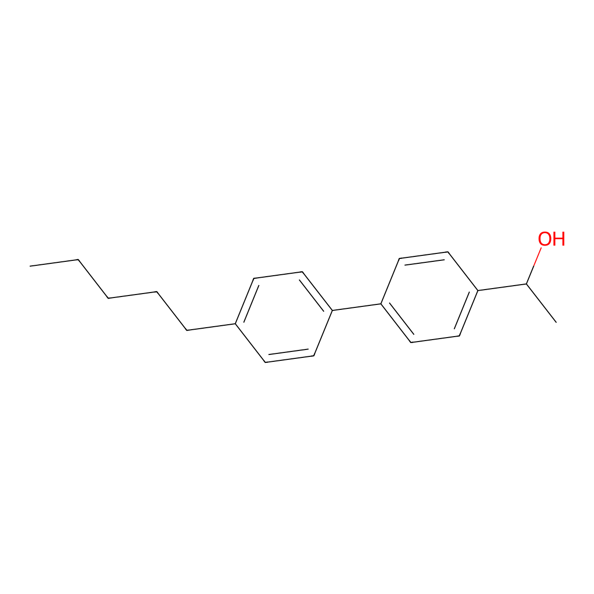 1-(4'-Pentyl-1,1'-biphenyl-4-yl)ethanol molecular structure, CAS 117553-23-8