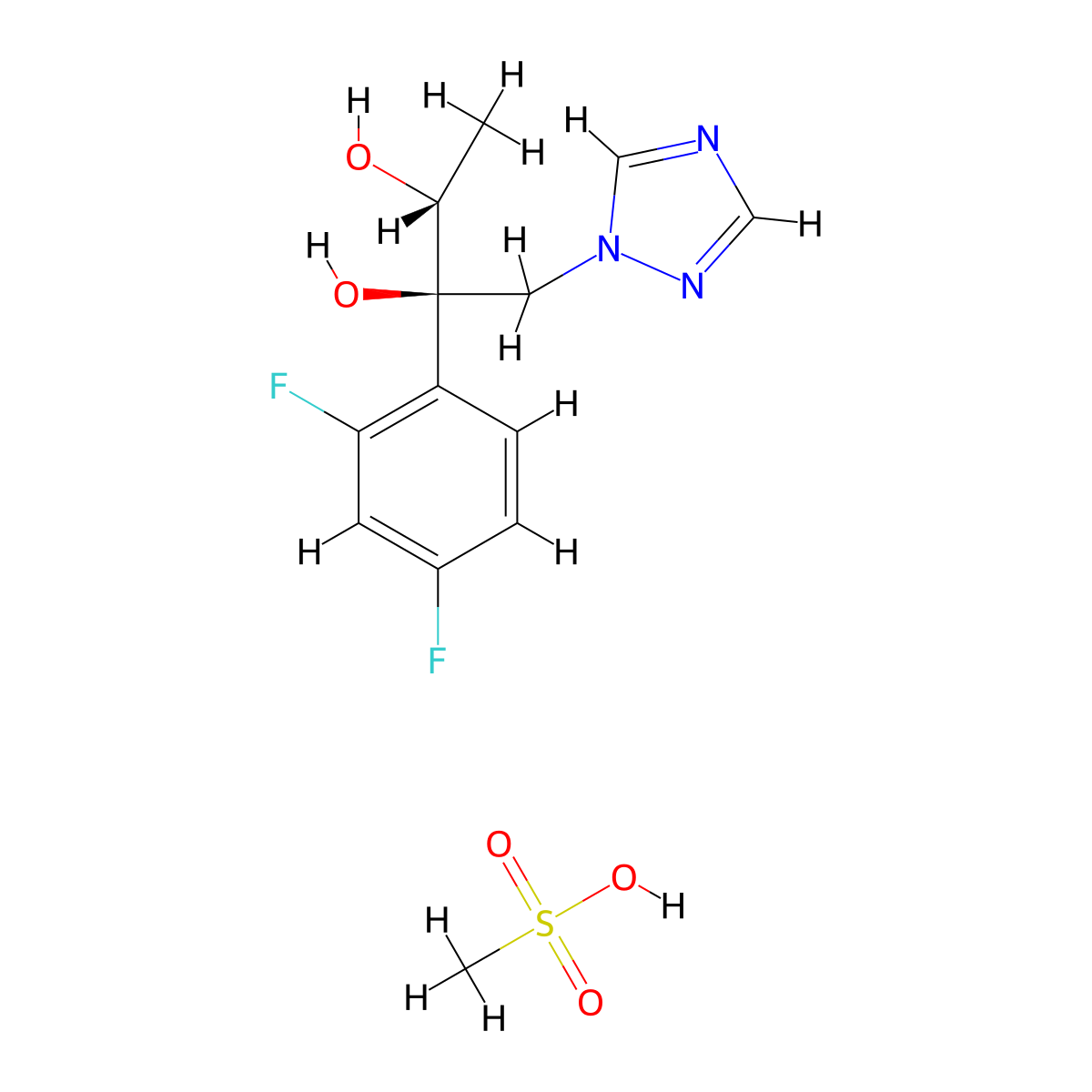 (2R,3R)-2-(2,4-difluorophenyl)-1-(1H-1,2,4-triazol-1-yl)butane-2,3-diol methanesulfonate molecular structure, CAS 1175536-50-1