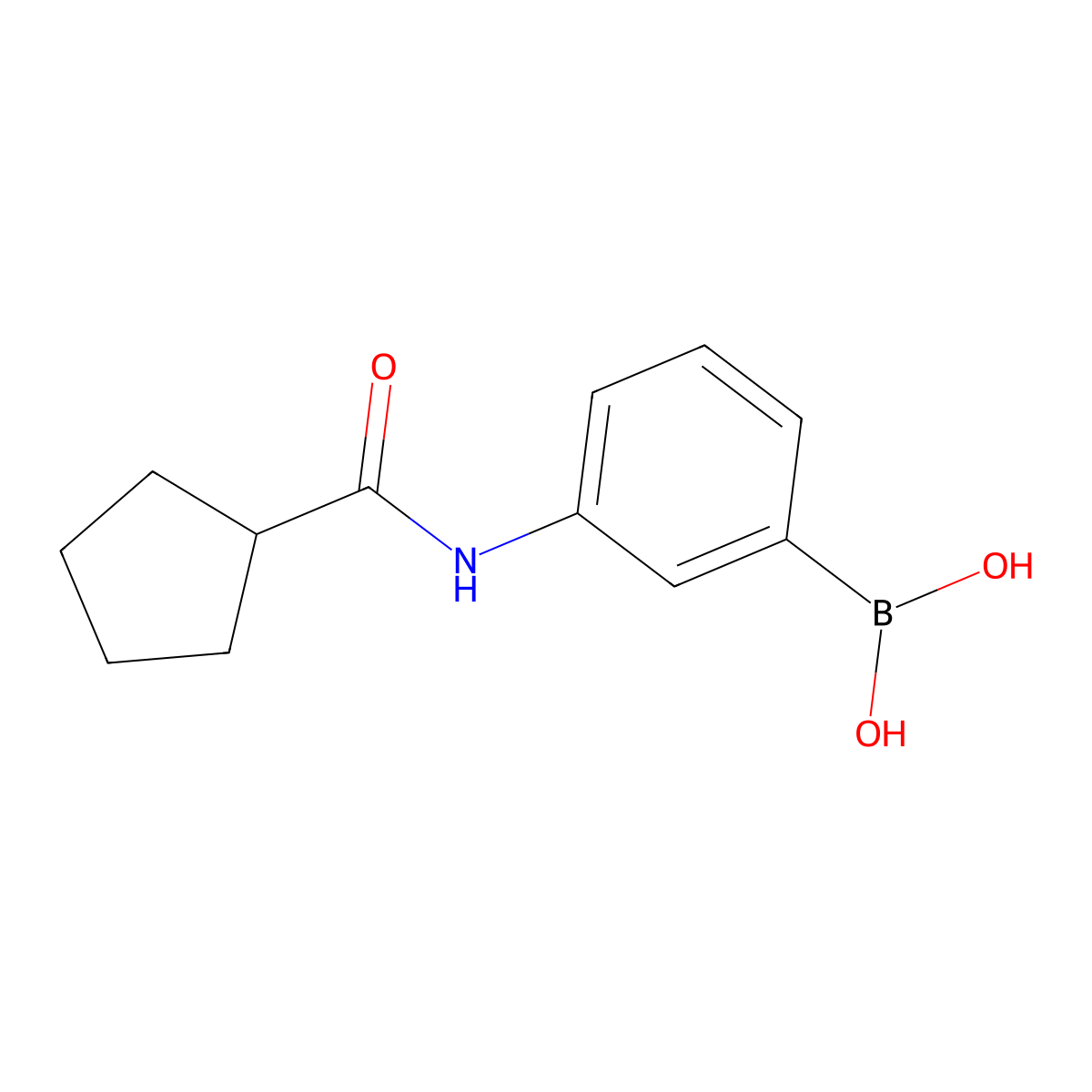 (3-(Cyclopentanecarboxamido)phenyl)boronic acid molecular structure, CAS 1175564-21-2
