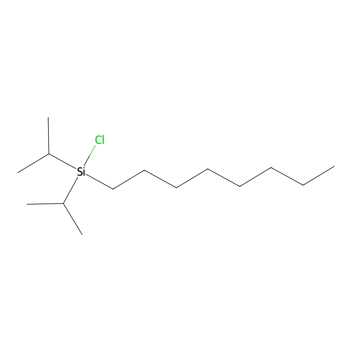 Chlorodiisopropyloctylsilane molecular structure, CAS 117559-37-2