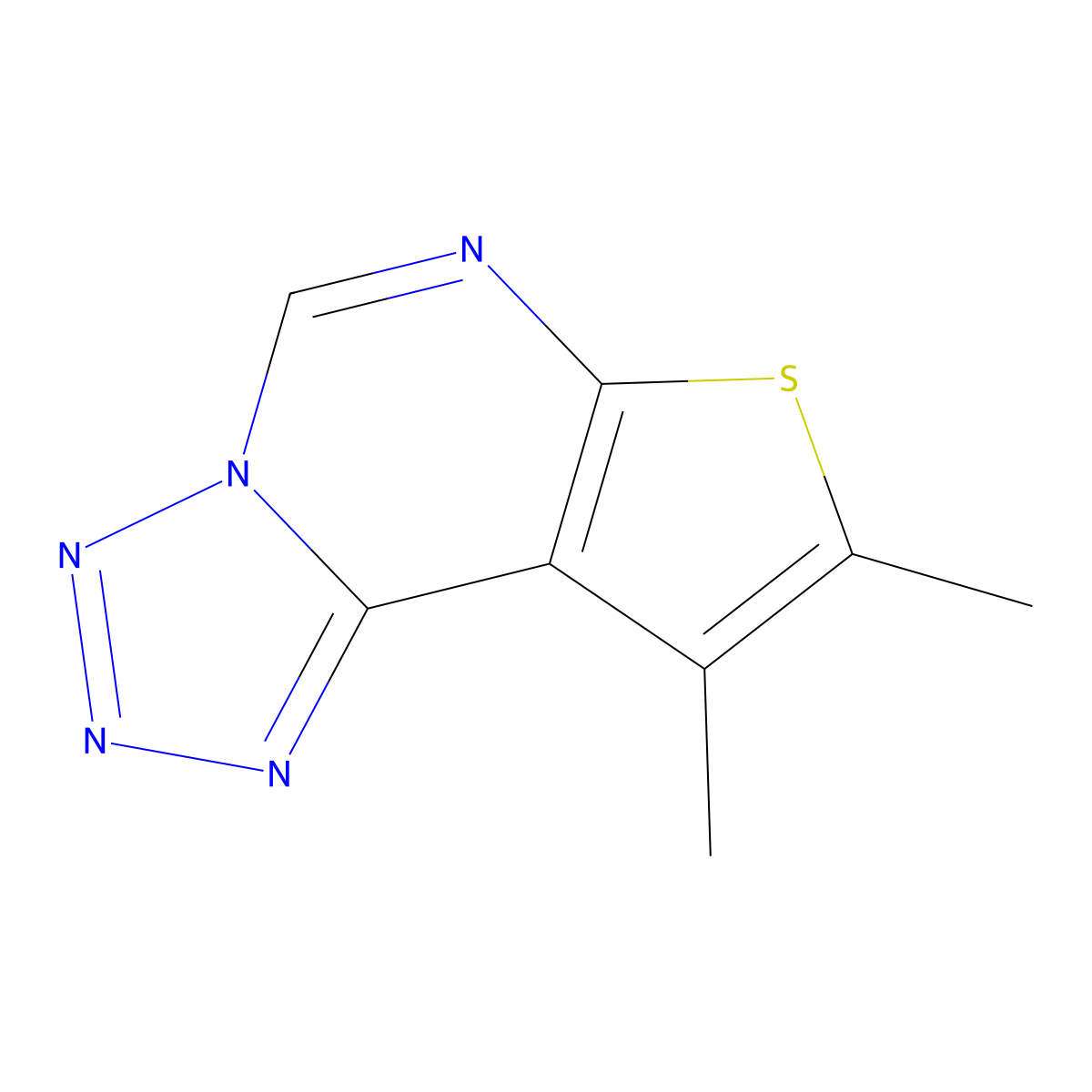 8,9-Dimethyltetrazolo[1,5-c]thieno[3,2-e]pyrimidine molecular structure, CAS 117562-87-5