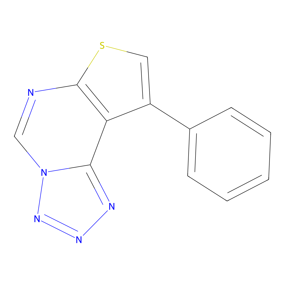 9-Phenyltetrazolo[1,5-c]thieno[3,2-e]pyrimidine molecular structure, CAS 117562-88-6