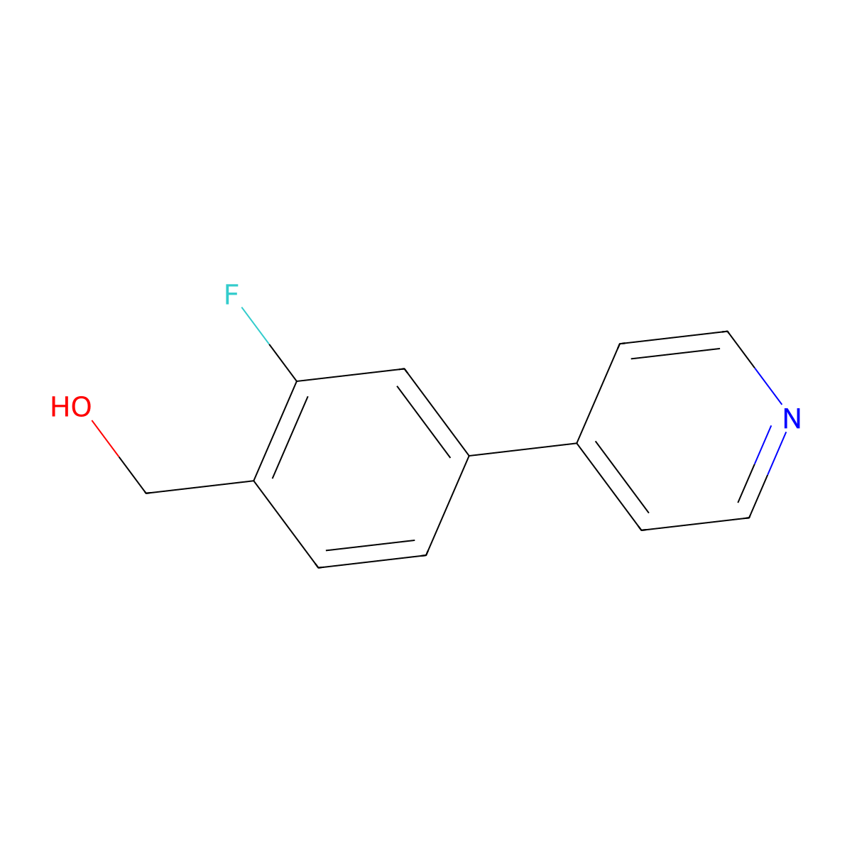 (2-Fluoro-4-(pyridin-4-yl)phenyl)methanol molecular structure, CAS 1175630-87-1