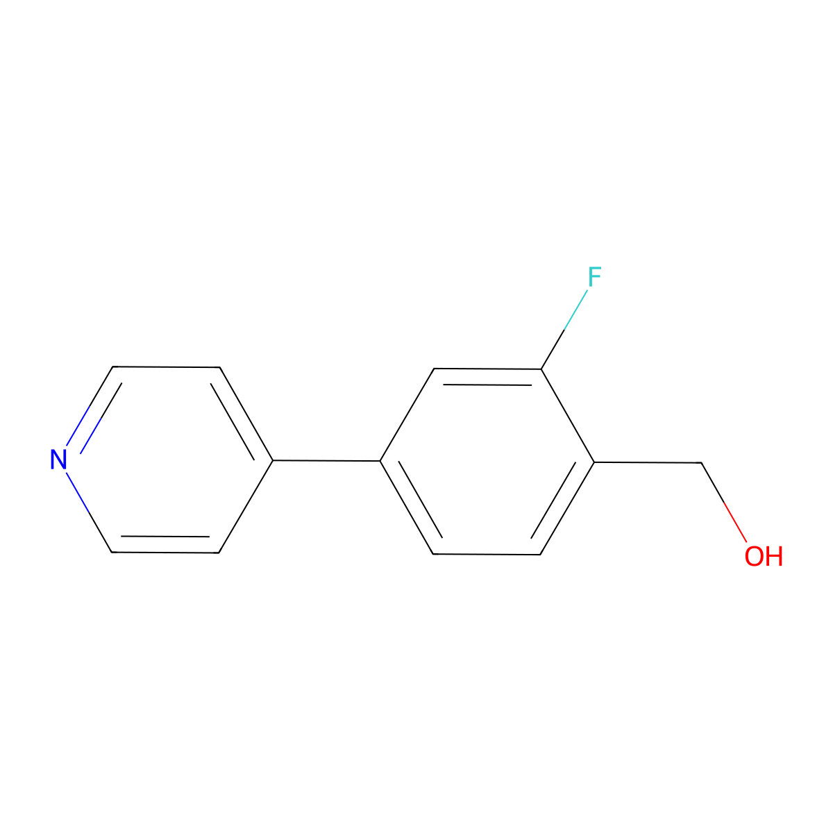 (2-Fluoro-4-(pyridin-4-yl)phenyl)methanol molecular structure, CAS 1175630-87-1