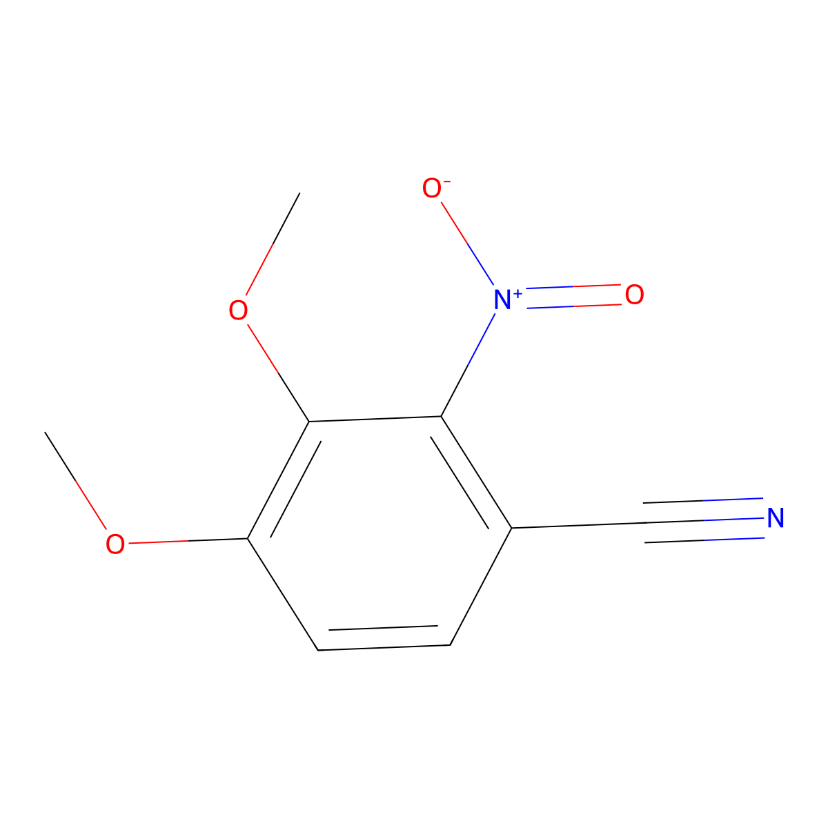 3,4-Dimethoxy-2-nitrobenzonitrile molecular structure, CAS 1175636-14-2