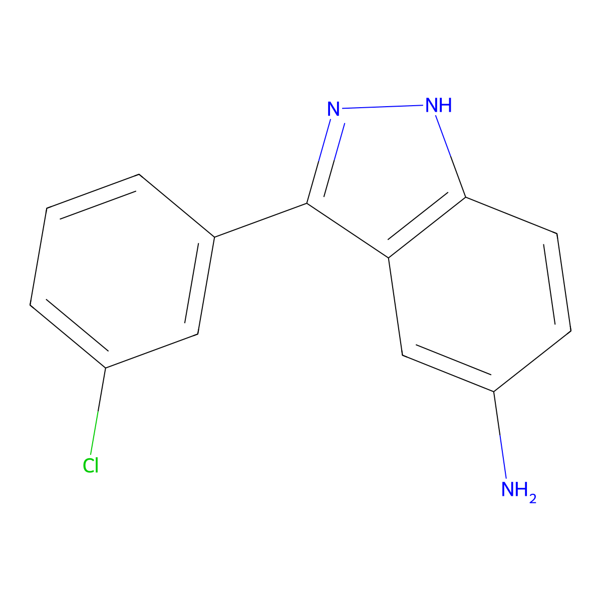 3-(3-chlorophenyl)-1H-indazol-5-amine molecular structure, CAS 1175640-23-9