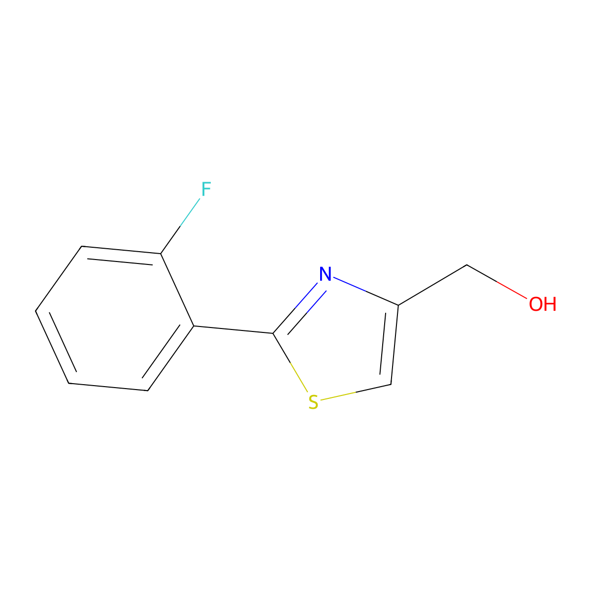 (2-(2-Fluorophenyl)thiazol-4-yl)methanol molecular structure, CAS 1175640-25-1