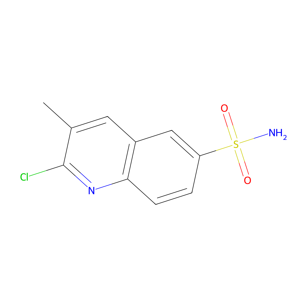 2-Chloro-3-methylquinoline-6-sulfonamide molecular structure, CAS 1175648-19-7