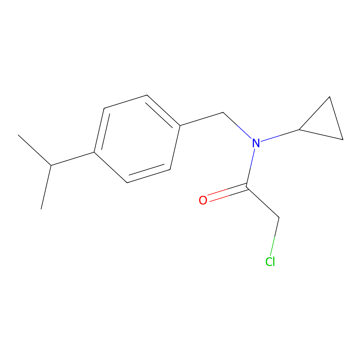 2-chloro-N-cyclopropyl-N-{[4-(propan-2-yl)phenyl]methyl}acetamide molecular structure, CAS 1175648-47-1