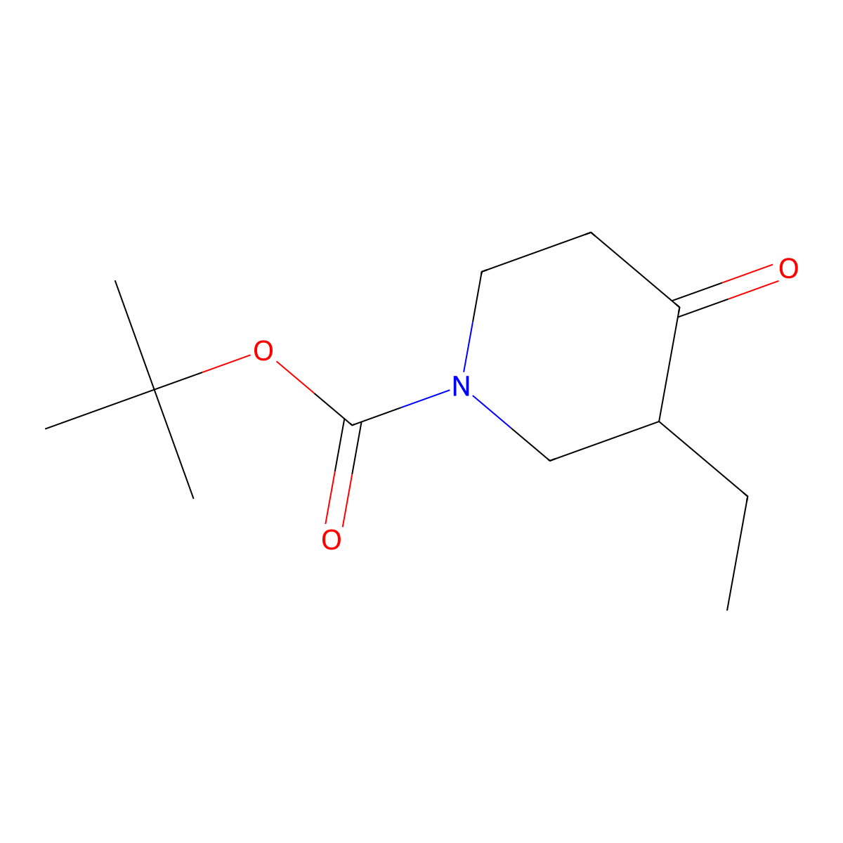 tert-Butyl 3-ethyl-4-oxopiperidine-1-carboxylate molecular structure, CAS 117565-57-8
