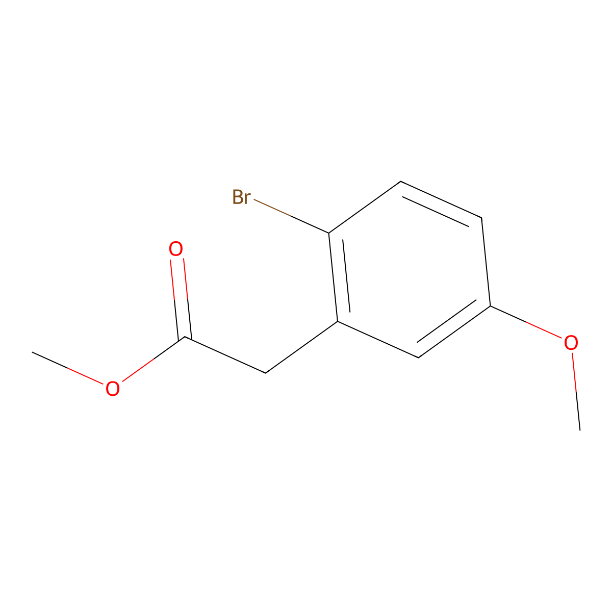 Methyl (2-bromo-5-methoxyphenyl)acetate molecular structure, CAS 117565-90-9
