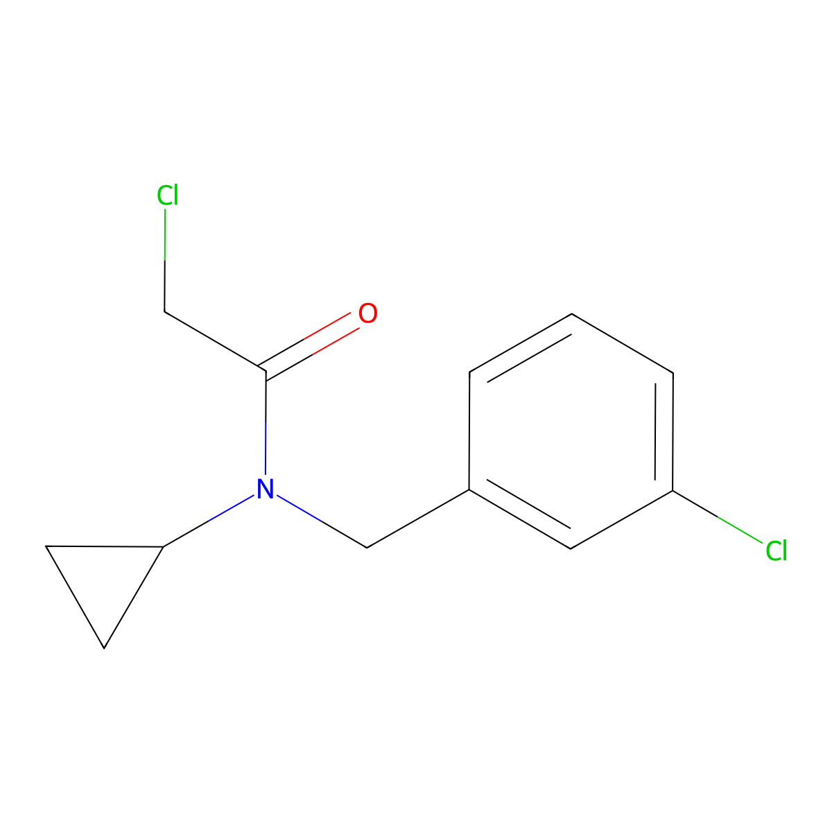 2-Chloro-N-(3-chlorobenzyl)-N-cyclopropylacetamide molecular structure, CAS 1175651-36-1