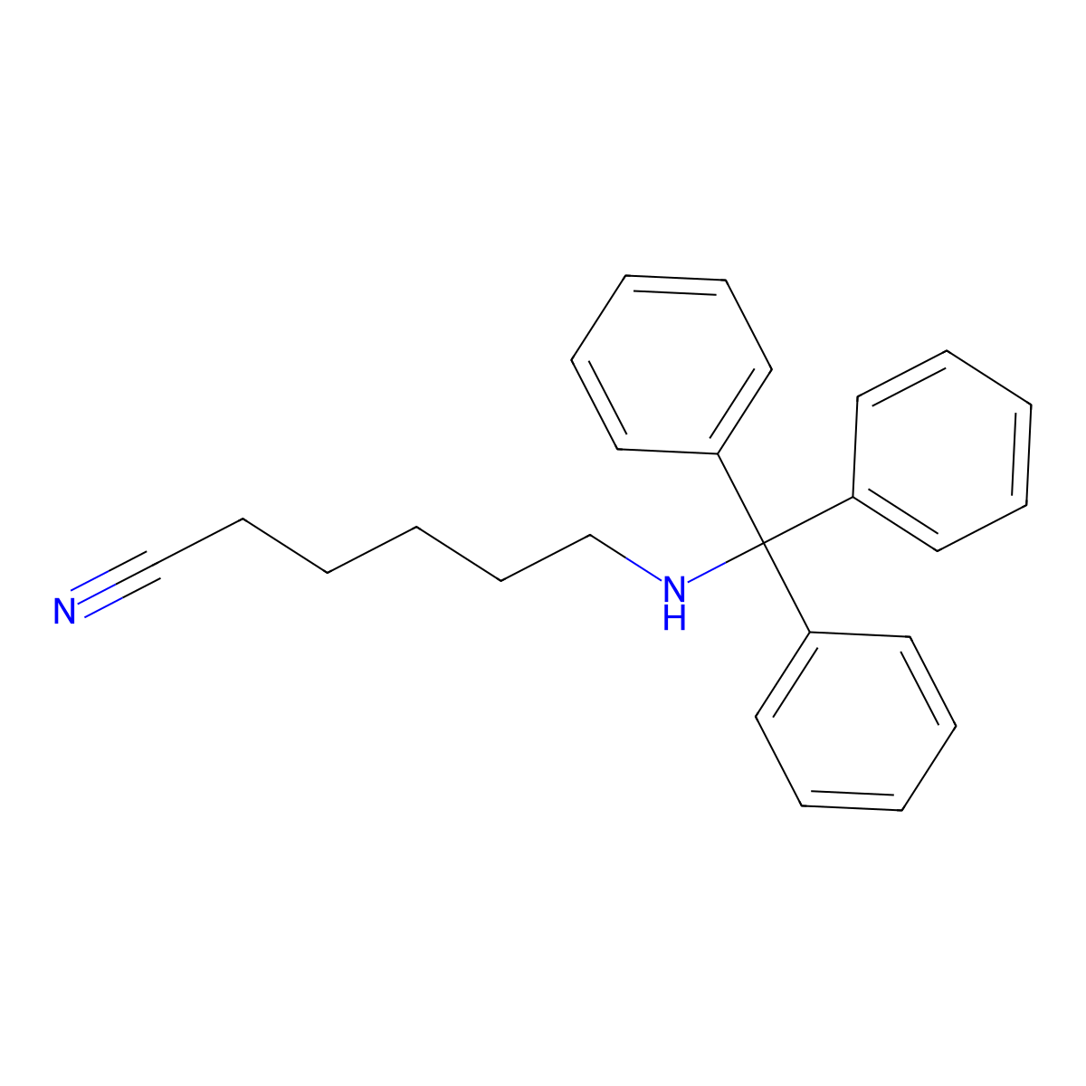 6-(Tritylamino)hexanenitrile molecular structure, CAS 117567-39-2