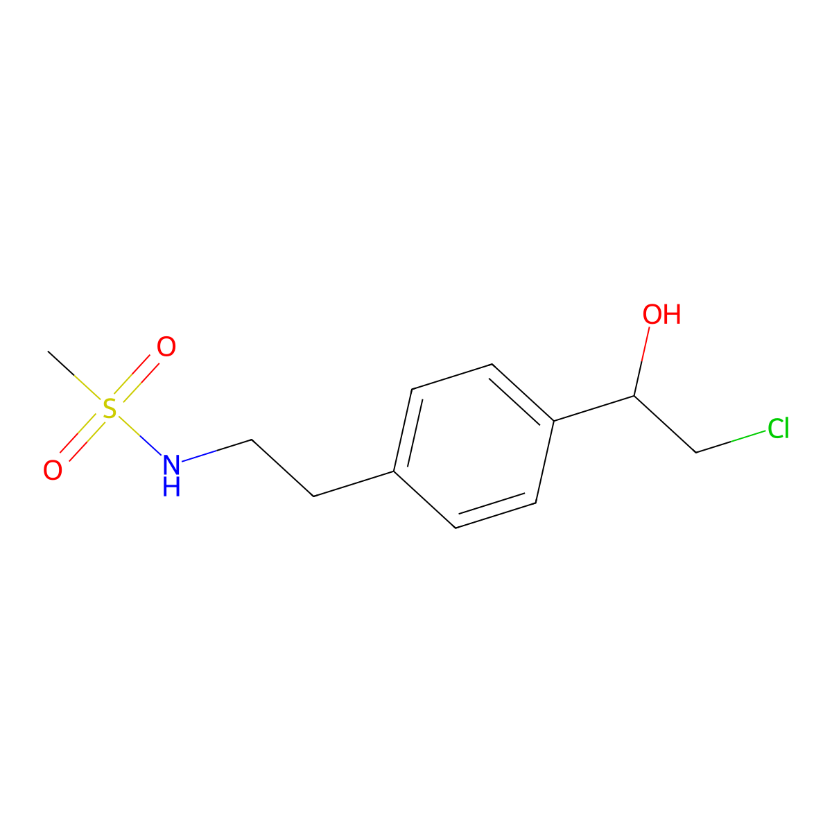 N-(2-{4-[(1R)-2-chloro-1-hydroxyethyl]phenyl}ethyl)methanesulfonamide molecular structure, CAS 1175671-97-2