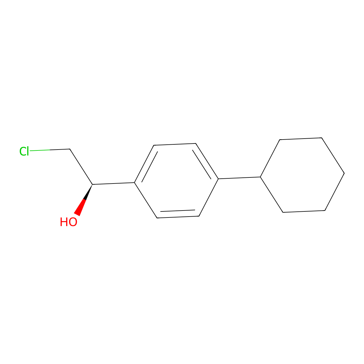 (1R)-2-Chloro-1-(4-cyclohexylphenyl)ethan-1-ol molecular structure, CAS 1175674-17-5