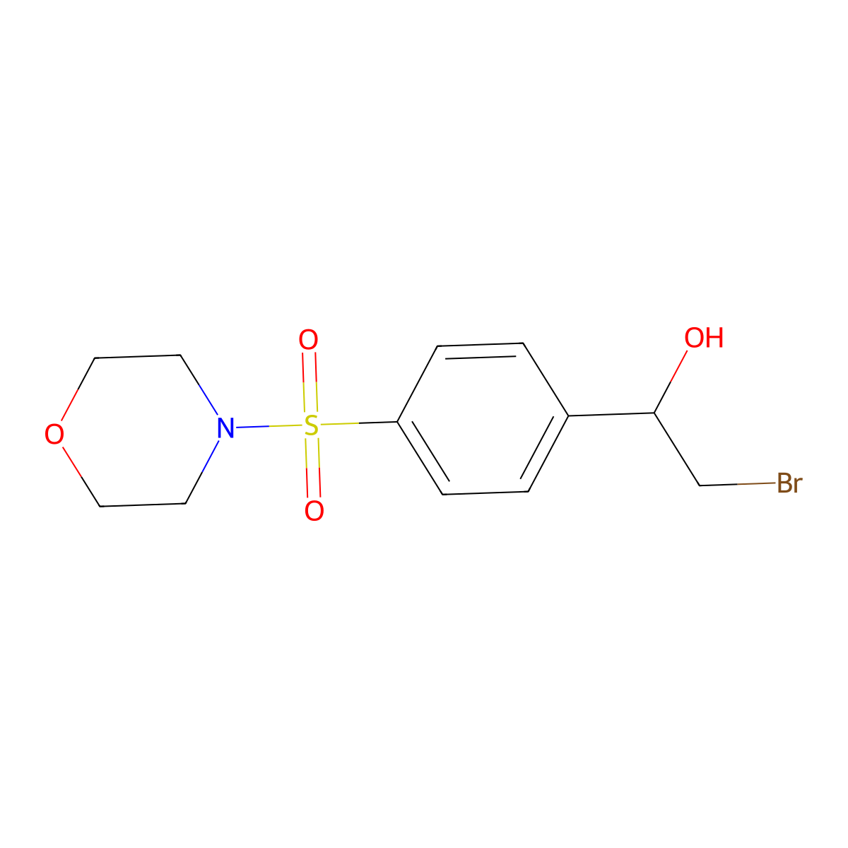 (1S)-2-Bromo-1-[4-(morpholine-4-sulfonyl)phenyl]ethan-1-ol molecular structure, CAS 1175674-22-2