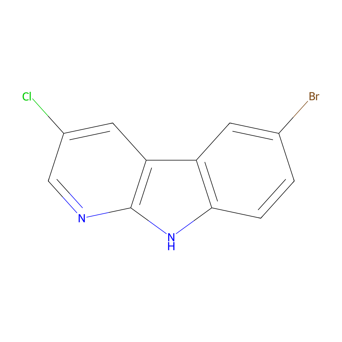 6-bromo-3-chloro-9H-pyrido[2,3-b]indole molecular structure, CAS 1175675-58-7