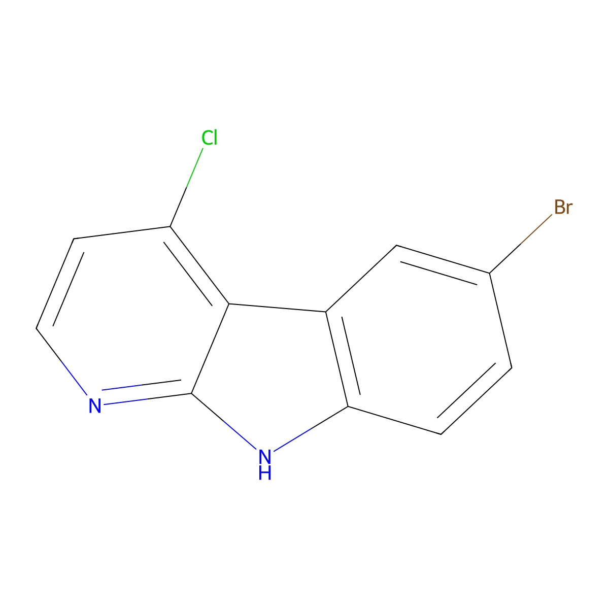 6-Bromo-4-chloro-9H-pyrido[2,3-b]indole molecular structure, CAS 1175675-60-1