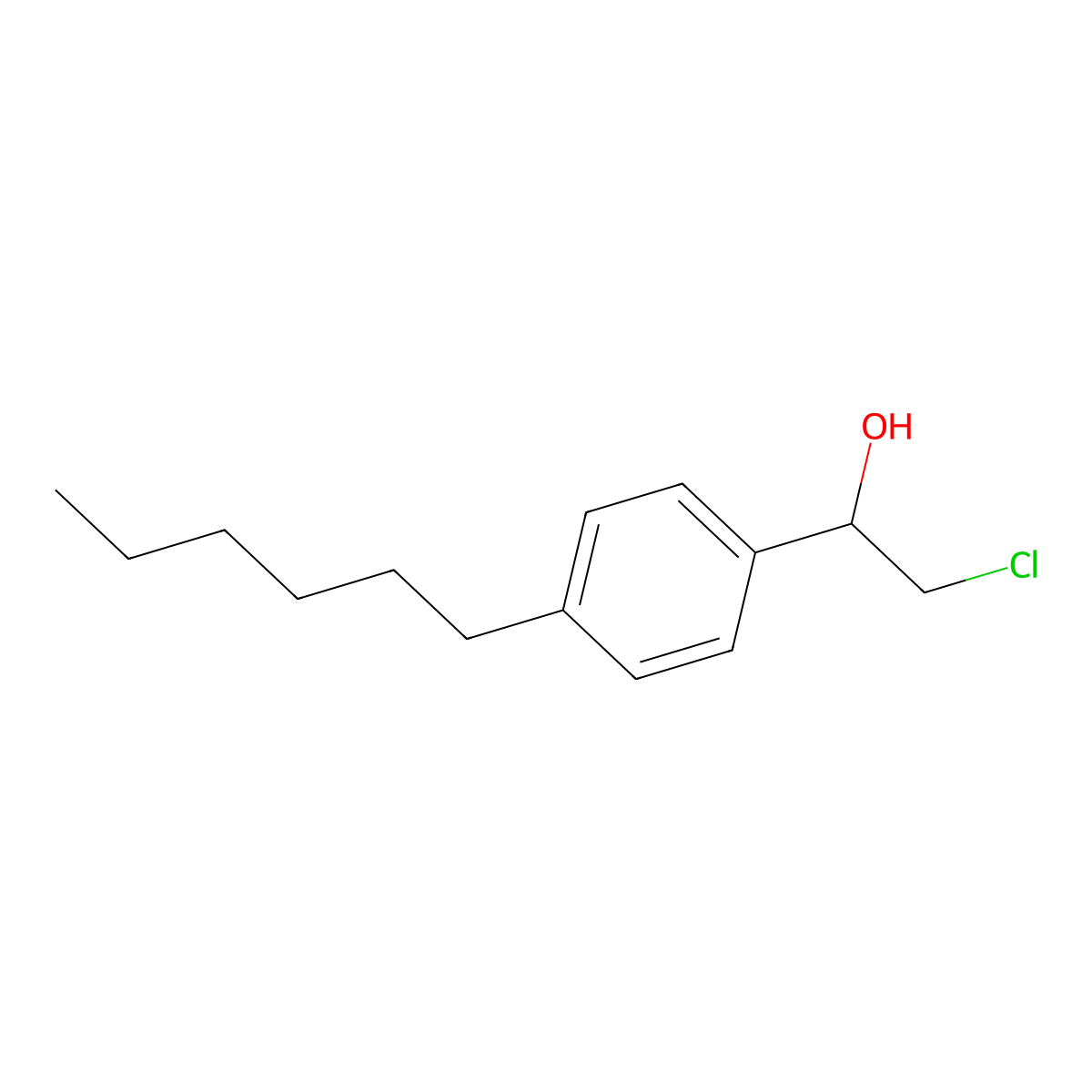 (1R)-2-Chloro-1-(4-hexylphenyl)ethan-1-ol molecular structure, CAS 1175679-18-1