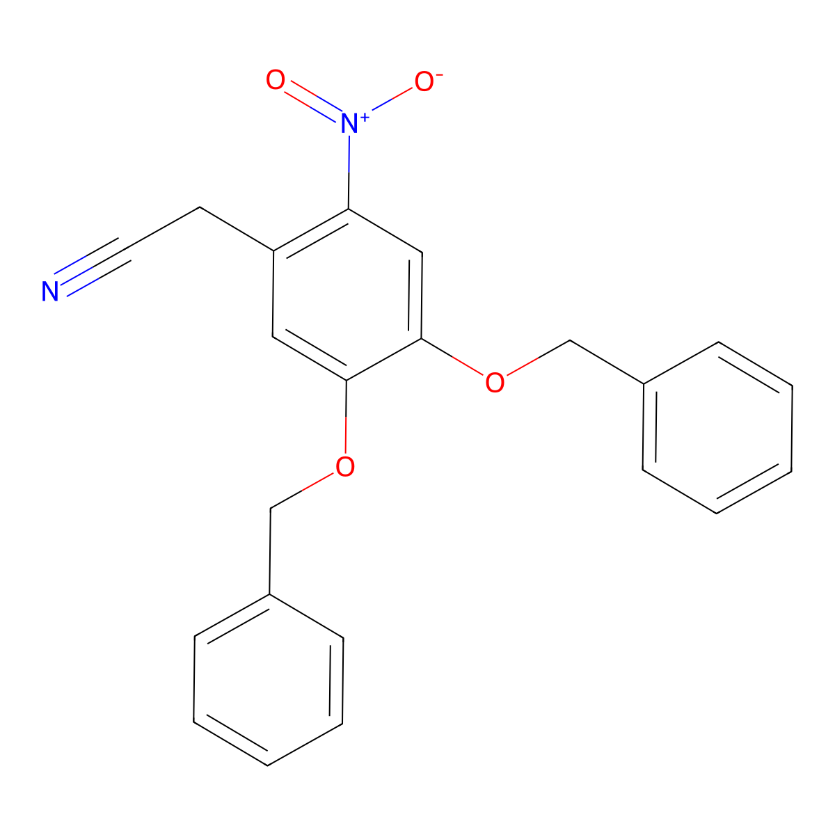 2-Nitro-4,5-bis(benzyloxy)phenylacetonitrile molecular structure, CAS 117568-27-1